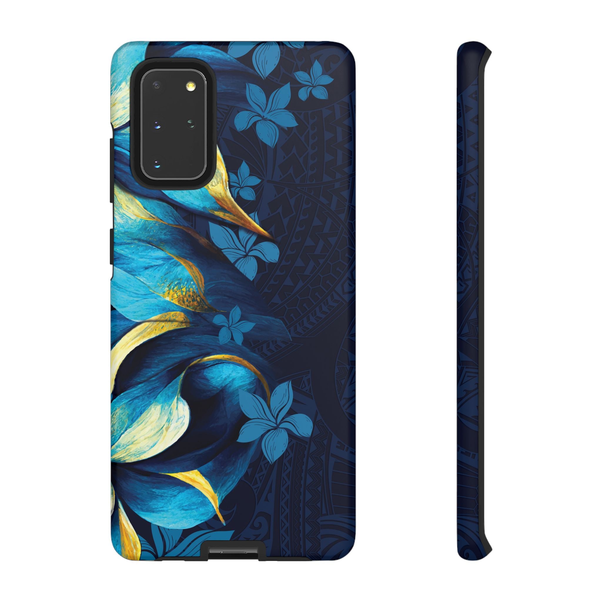 Po Mahina Tough Samsung Galaxy Case Samsung Galaxy S20+ Matte - Hawaiian Moonlit Teal Gold Floral Design - The Local Banyan