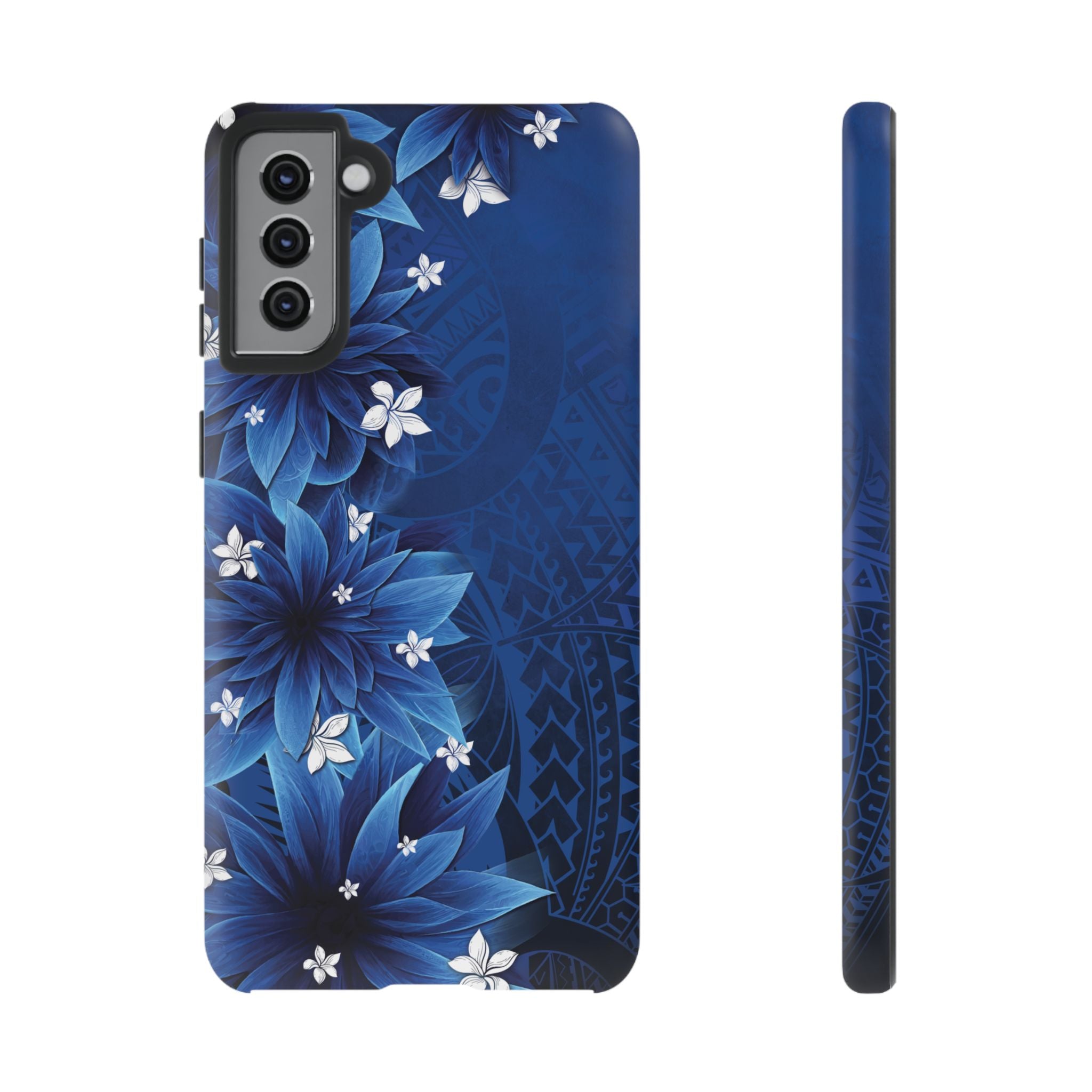 Hoku Pua Tough Samsung Galaxy Case Samsung Galaxy S21 Plus Matte - Hawaiian Blue Star Flower Polynesian Design - The Local Banyan