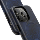 Woman holding Midnight Essence MagSafe iPhone Case - Hawaiian Midnight Navy Polynesian Tribal Design - The Local Banyan