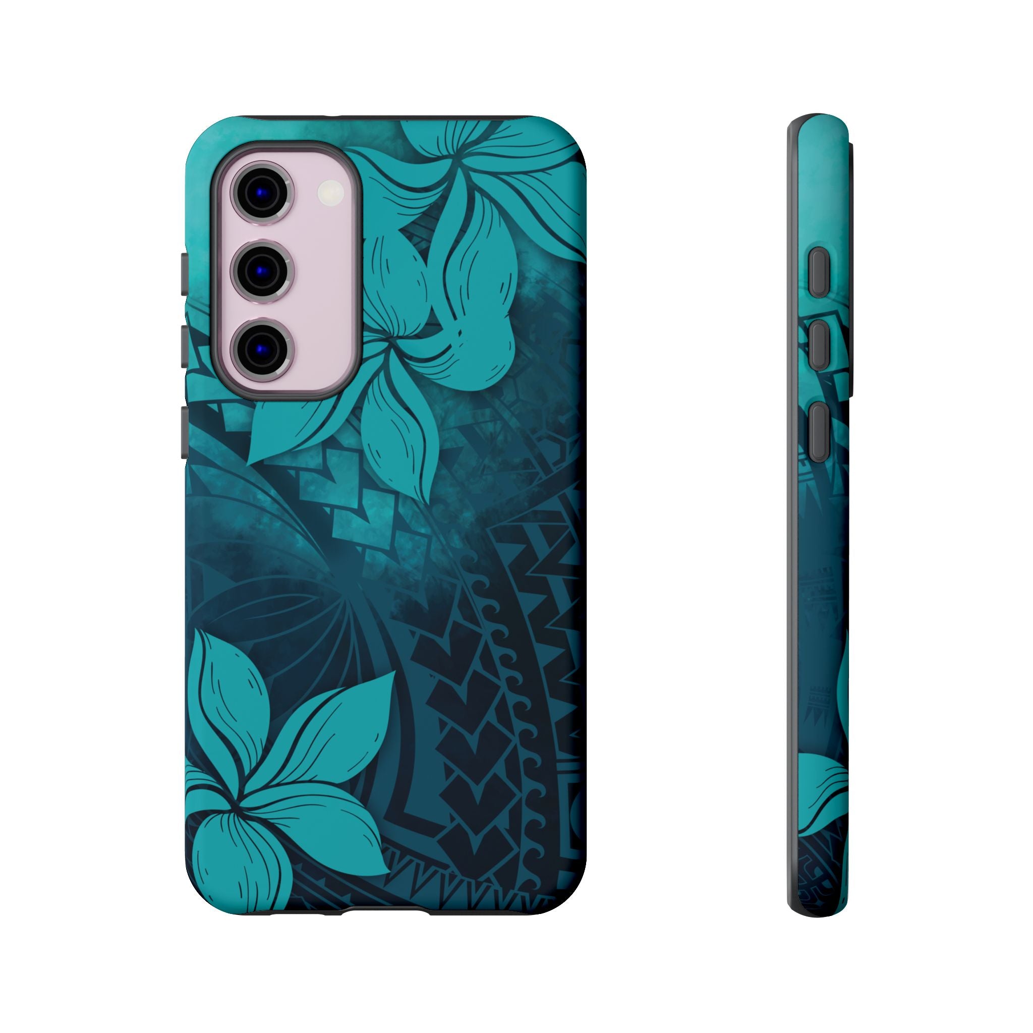 Moana Bloom Tough Samsung Galaxy Case Side View - Dual Layer Drop Protection Hawaiian Phone Case - The Local Banyan