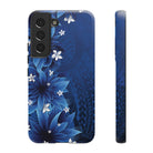 Hoku Pua Tough Samsung Galaxy Case Samsung Galaxy S22 Matte - Hawaiian Blue Star Flower Polynesian Design - The Local Banyan