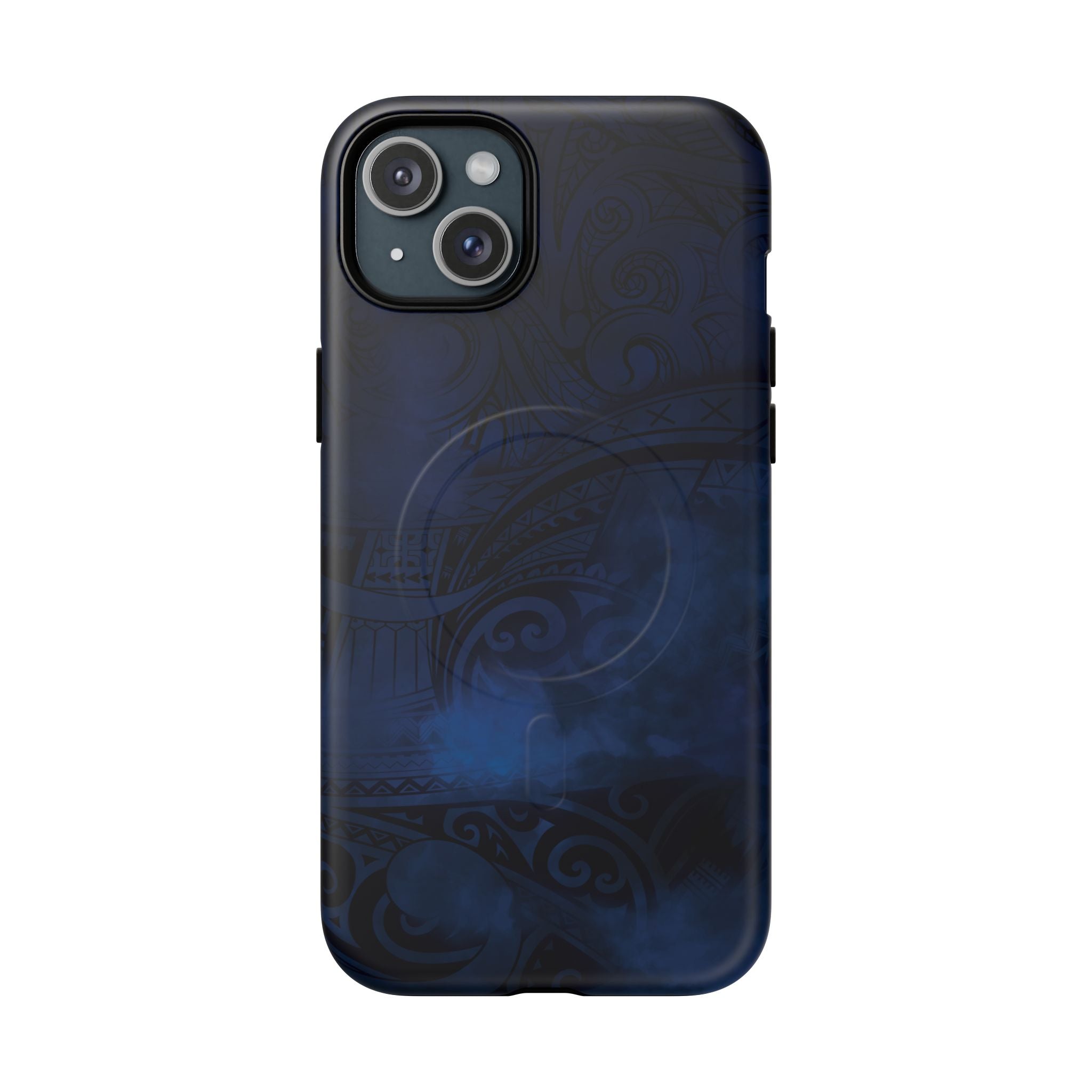 Midnight Essence MagSafe iPhone Case iPhone 15 Plus Matte - Hawaiian Midnight Navy Polynesian Tribal Design - The Local Banyan