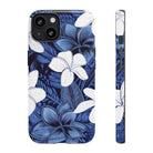 Eternal Blue Plumeria Tough Case for iPhone Phone Case The Local Banyan iPhone 13 Glossy