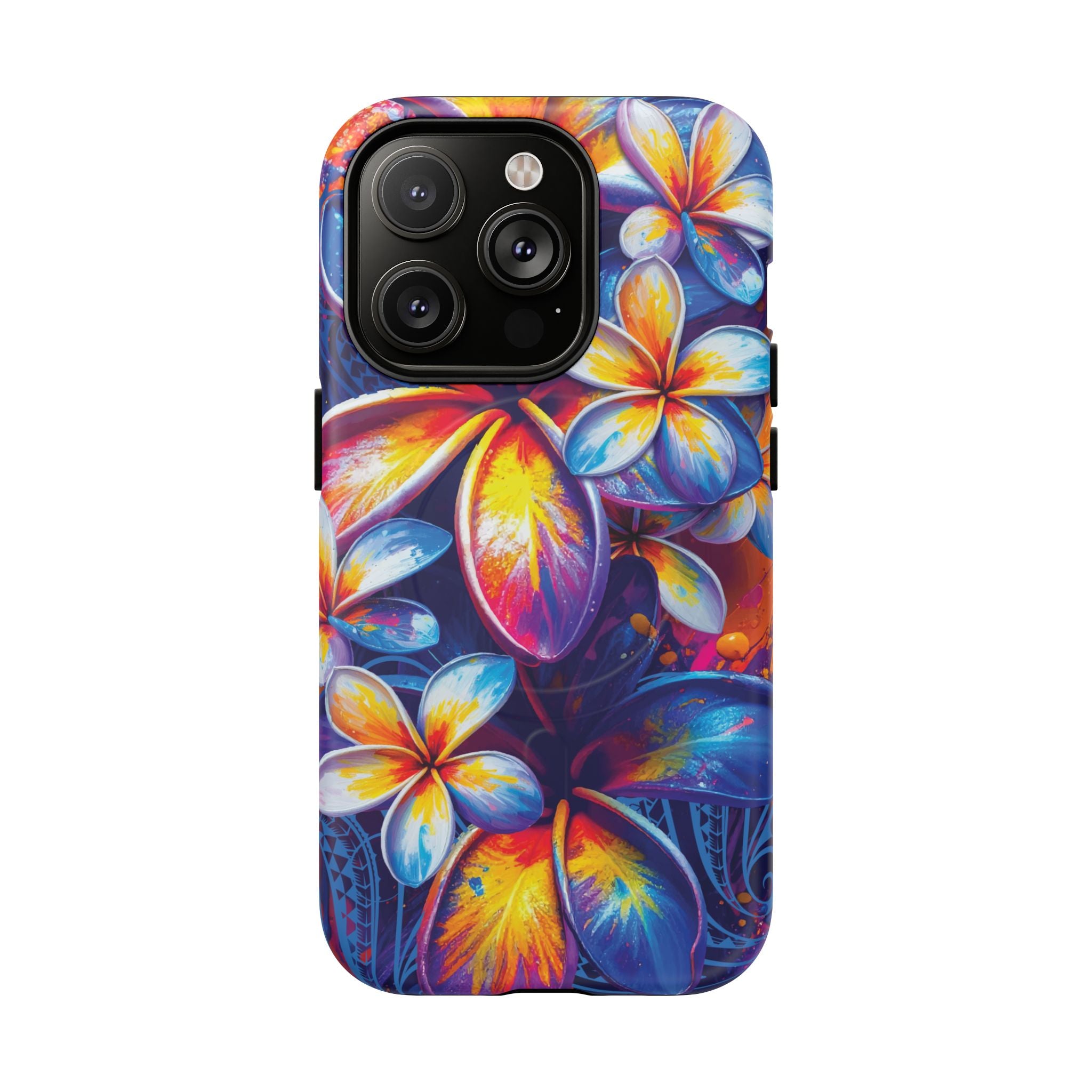 Sunset Ink MagSafe iPhone Case iPhone 14 Pro Matte - Hawaiian Plumeria Street Art Graffiti Tropical Design - The Local Banyan
