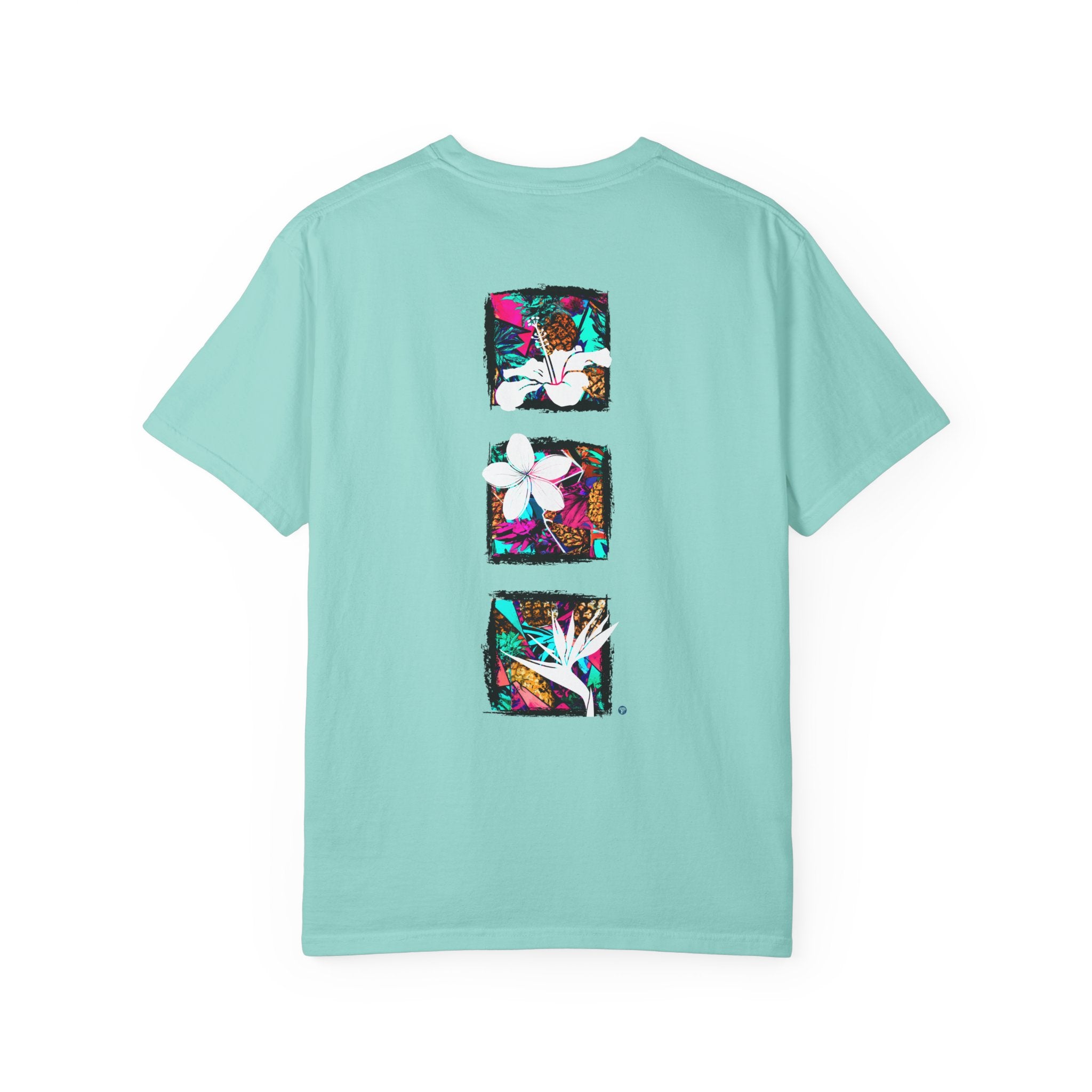 Pineapple Blossom Garment Dyed Tee Topaz Blue 4XL The Local Banyan