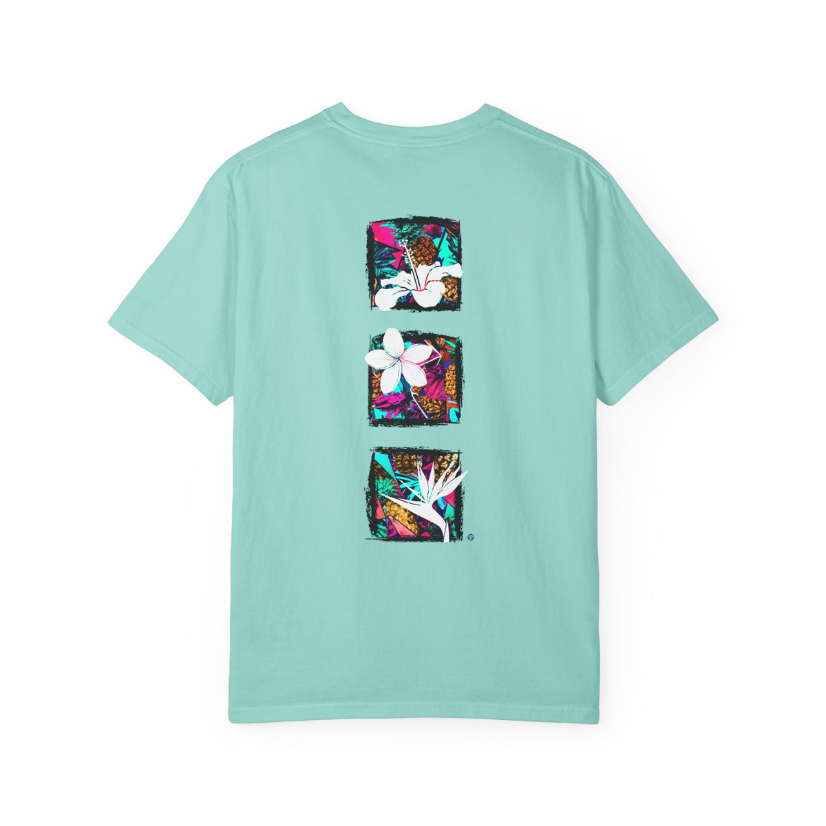Pineapple Blossom Garment Dyed Tee Topaz Blue 4XL The Local Banyan