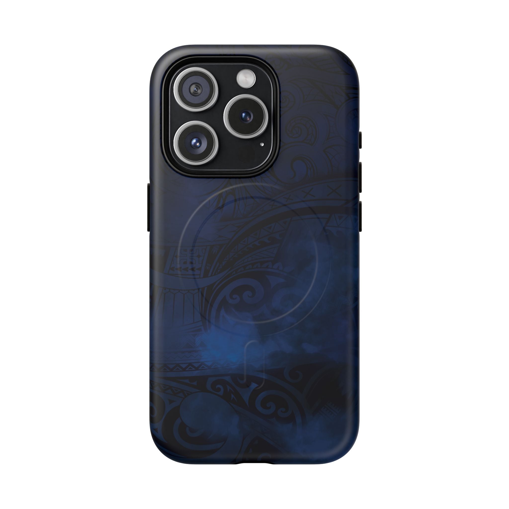 Midnight Essence MagSafe iPhone Case iPhone 15 Pro Matte - Hawaiian Midnight Navy Polynesian Tribal Design - The Local Banyan
