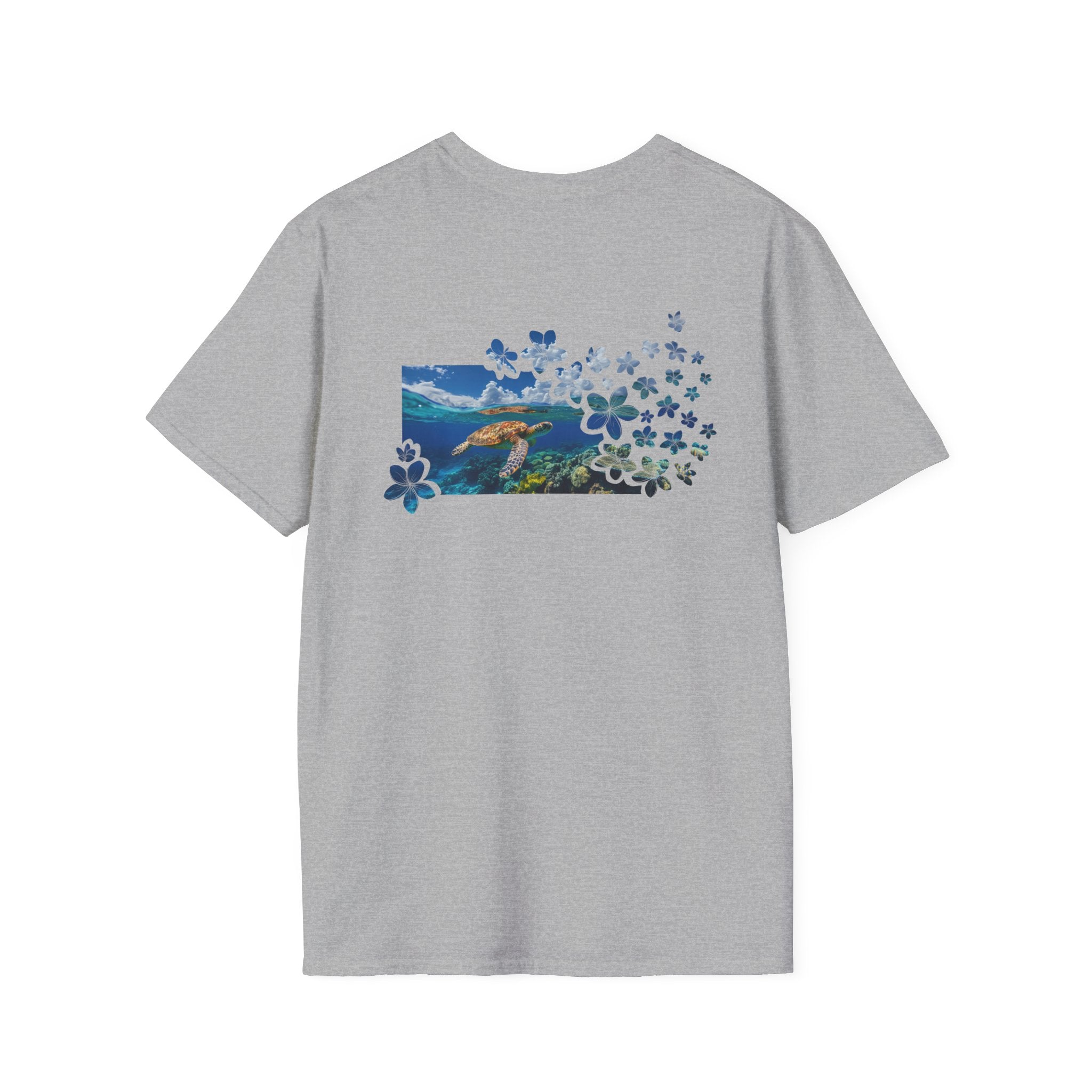 Turtle's Tranquility Paradise Soft Style Tee T-Shirt Sport Grey S