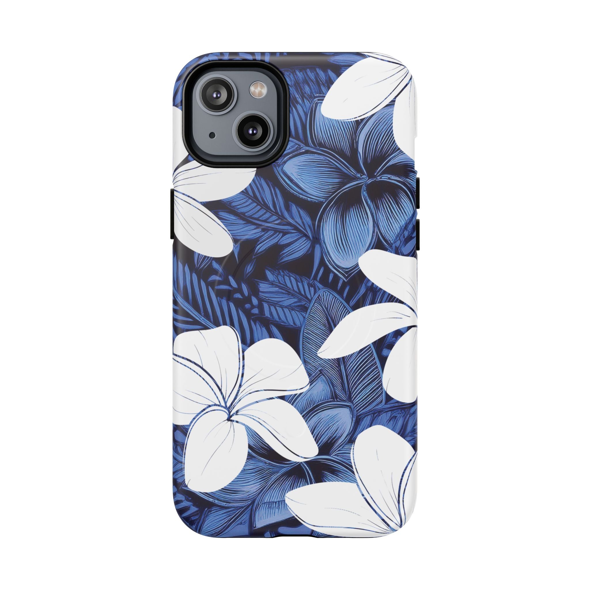 Eternal Blue Plumeria Magnetic Case for iPhone Phone Case The Local Banyan iPhone 14 Plus Matte