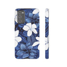 Eternal Blue Plumeria Tough Samsung Galaxy Case Samsung Galaxy S20 FE Glossy - Hawaiian Blue Plumeria Ocean Floral Design - The Local Banyan