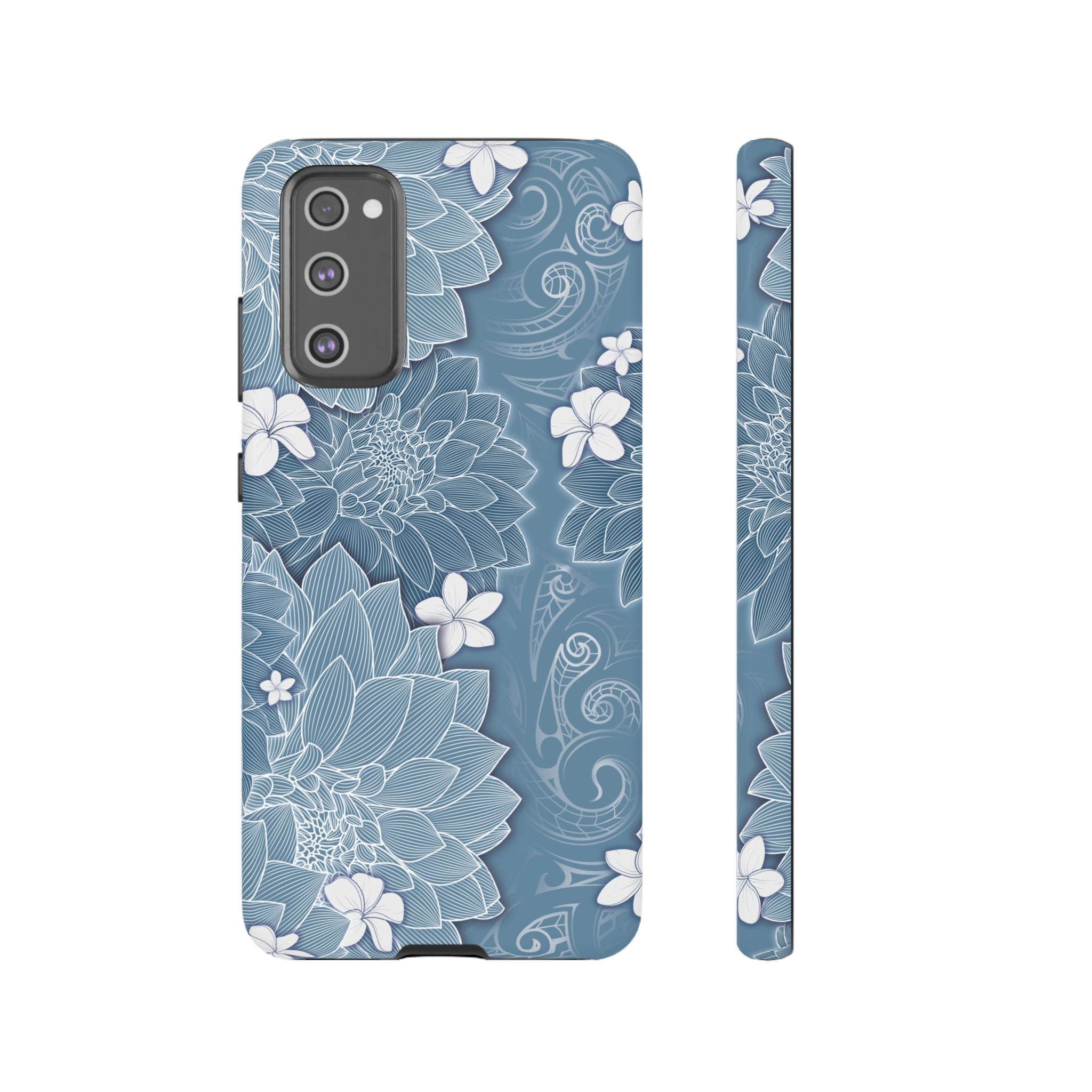Pua La Tough Samsung Galaxy Case Samsung Galaxy S20 FE Matte - Hawaiian Golden Hibiscus Sun Flower Sapphire Design - The Local Banyan
