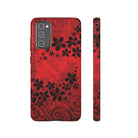 Keahi Pua Tough Samsung Galaxy Case Samsung Galaxy S20 FE Glossy - Hawaiian Fire Flower Red Tribal Floral Design - The Local Banyan