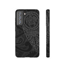 Tribal Guardian Tough Samsung Galaxy Case Samsung Galaxy S21 FE Glossy - Hawaiian Black on Black Polynesian Tribal Design - The Local Banyan