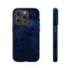 Midnight Essence Tough iPhone Case Detail View - Hawaiian Midnight Navy Polynesian Tribal Design Close Up - The Local Banyan
