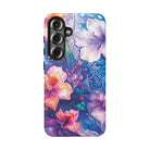 Woman holding Aloha Wai Tough Samsung Galaxy Case - Hawaiian Aloha Tropical Floral Design - The Local Banyan