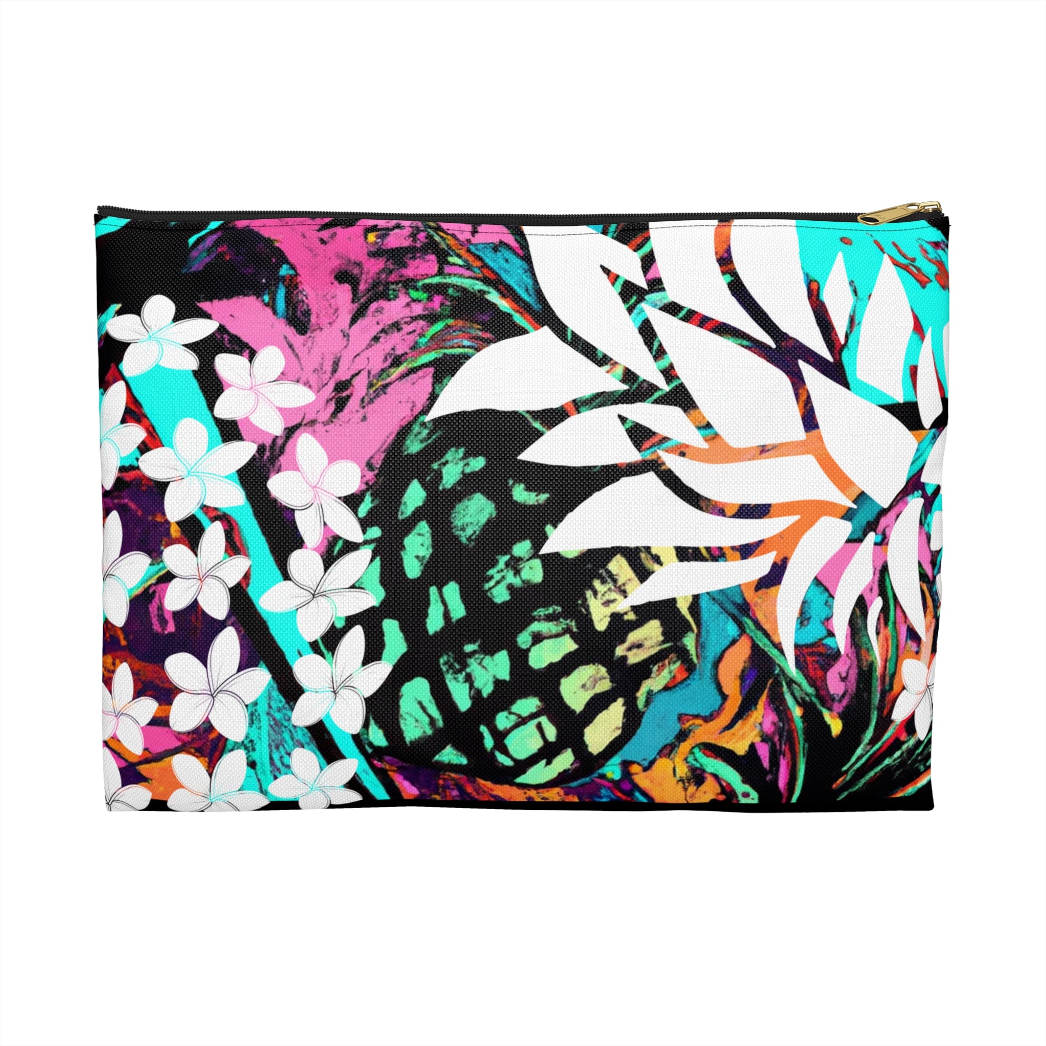Pineapple Fusion Travel Pouch Bag Pouches The Local Banyan Large Black zipper