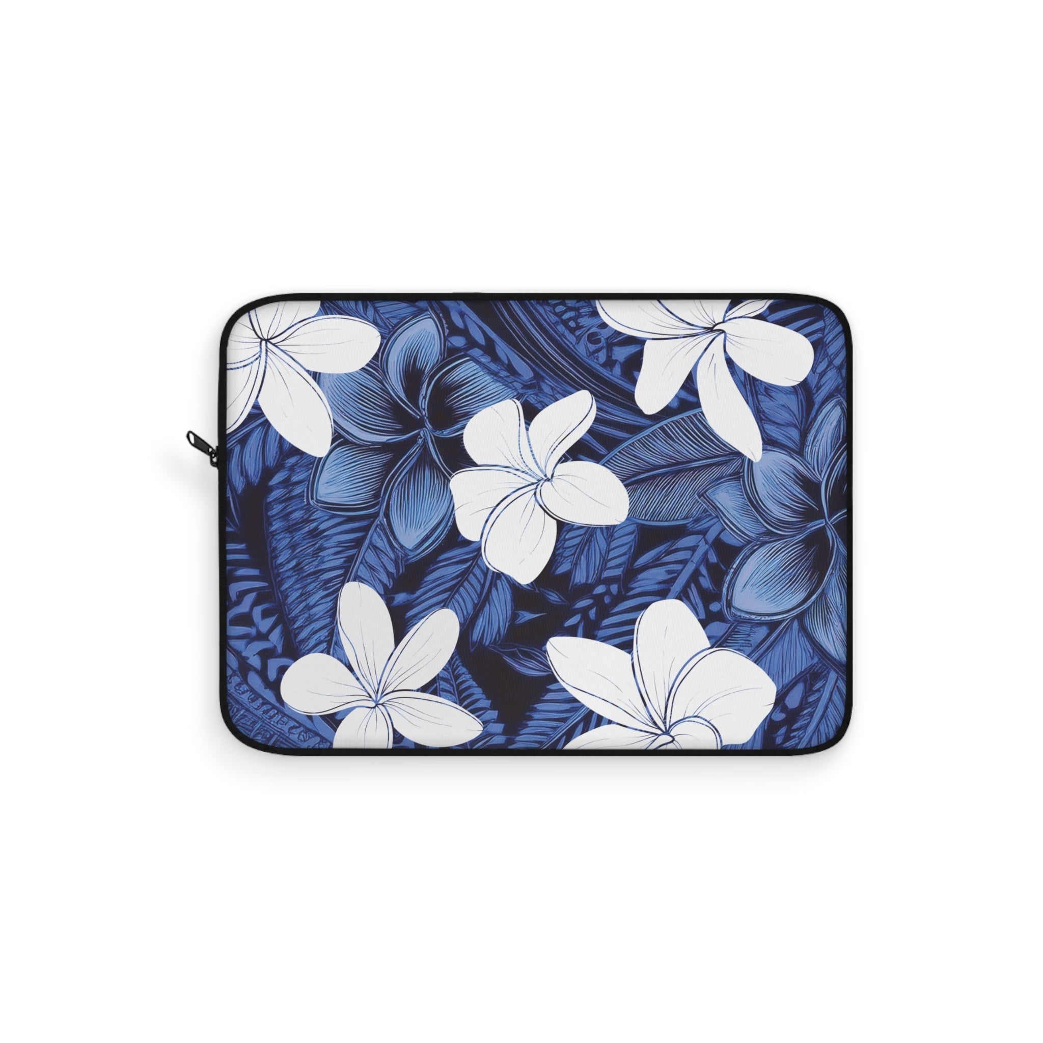 Eternal Blue Plumeria Laptop Sleeve Laptop Sleeve The Local Banyan 12"
