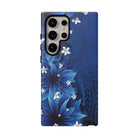 Hoku Pua Tough Samsung Galaxy Case Detail View - Hawaiian Blue Star Flower Polynesian Design Close Up - The Local Banyan