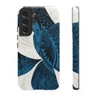 Hana Breeze Tough Samsung Galaxy Case Samsung Galaxy S22 Matte - Hawaiian Blue Plumeria Polynesian Botanical Design - The Local Banyan