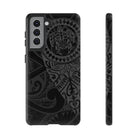 Tribal Guardian Tough Samsung Galaxy Case Samsung Galaxy S21 Glossy - Hawaiian Black on Black Polynesian Tribal Design - The Local Banyan