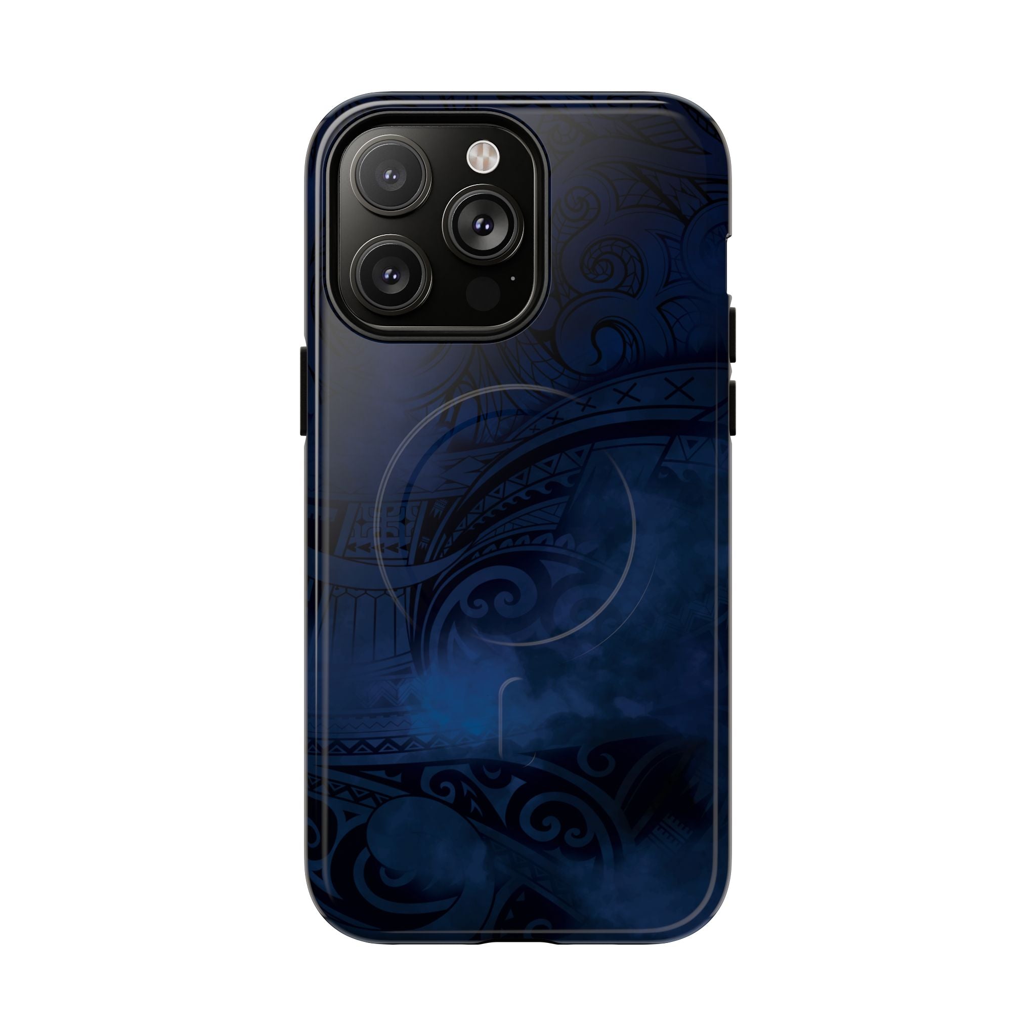 Midnight Essence MagSafe iPhone Case iPhone 14 Pro Max Glossy - Hawaiian Midnight Navy Polynesian Tribal Design - The Local Banyan
