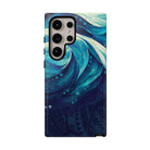 Woman holding Eternal Mana Tough Samsung Galaxy Case - Hawaiian Ocean Wave Polynesian Tribal Design - The Local Banyan