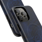 Midnight Essence MagSafe iPhone Case Detail View - Hawaiian Midnight Navy Polynesian Tribal Design Close Up - The Local Banyan