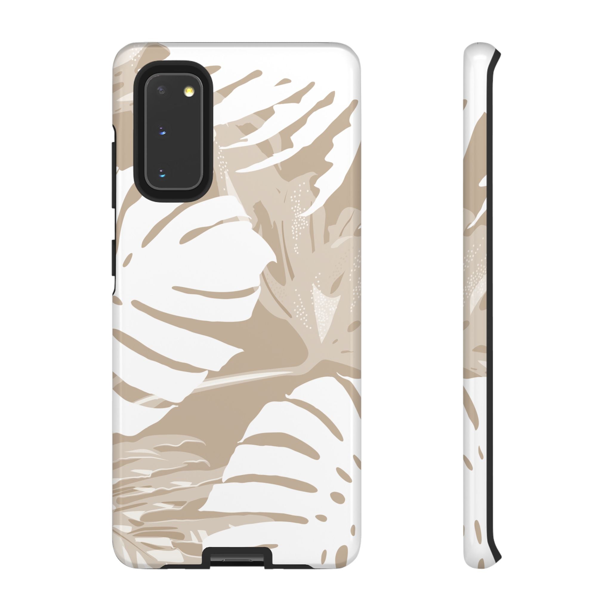 Exotic Monstera Tough Samsung Galaxy Case Samsung Galaxy S20 Glossy - Hawaiian Tropical Monstera Botanical Neutral Design - The Local Banyan