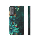 Aloha Whispers Tough Samsung Galaxy Case Samsung Galaxy S21 FE Matte - Hawaiian Abstract Green Floral Polynesian Design - The Local Banyan