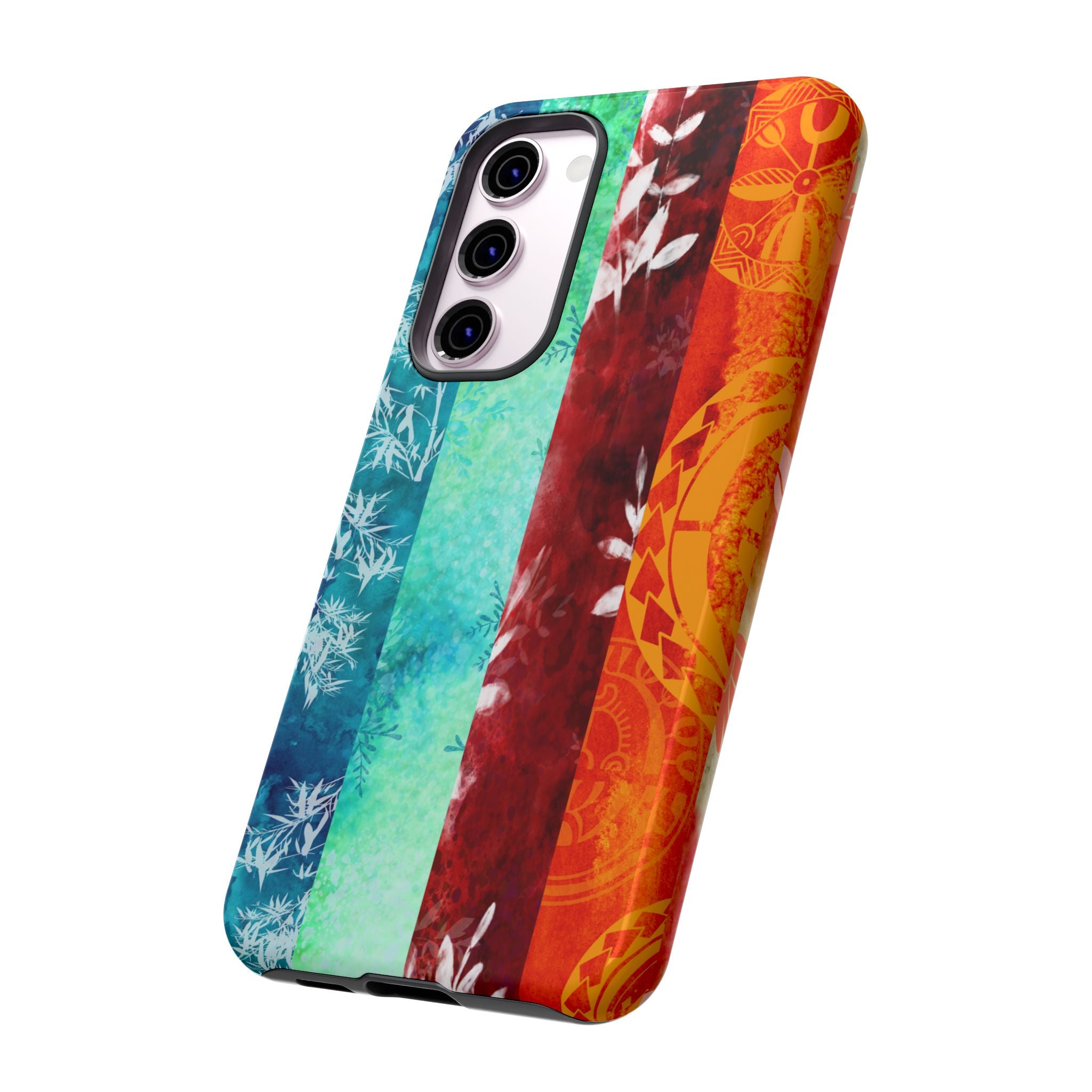 Island Vibes Tough Samsung Galaxy Case Detail View - Hawaiian Colorful Tropical Floral Design Close Up - The Local Banyan