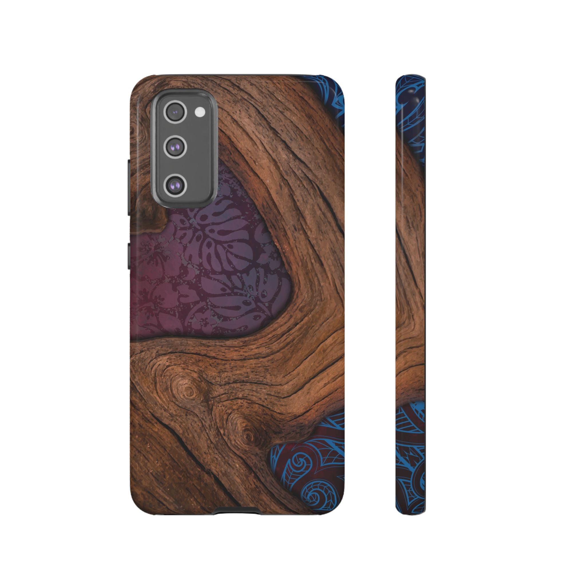 Rooted Tough Samsung Galaxy Case Samsung Galaxy S20 FE Glossy - Hawaiian Koa Wood Island Strength Tribal Design - The Local Banyan
