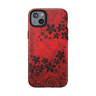 Keahi Pua MagSafe iPhone Case iPhone 14 Plus Matte - Hawaiian Fire Flower Red Tribal Floral Design - The Local Banyan