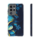 Po Mahina Tough Samsung Galaxy Case Samsung Galaxy S21 Ultra Matte - Hawaiian Moonlit Teal Gold Floral Design - The Local Banyan