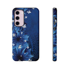 Hoku Pua Tough Samsung Galaxy Case Detail View - Hawaiian Blue Star Flower Polynesian Design Close Up - The Local Banyan