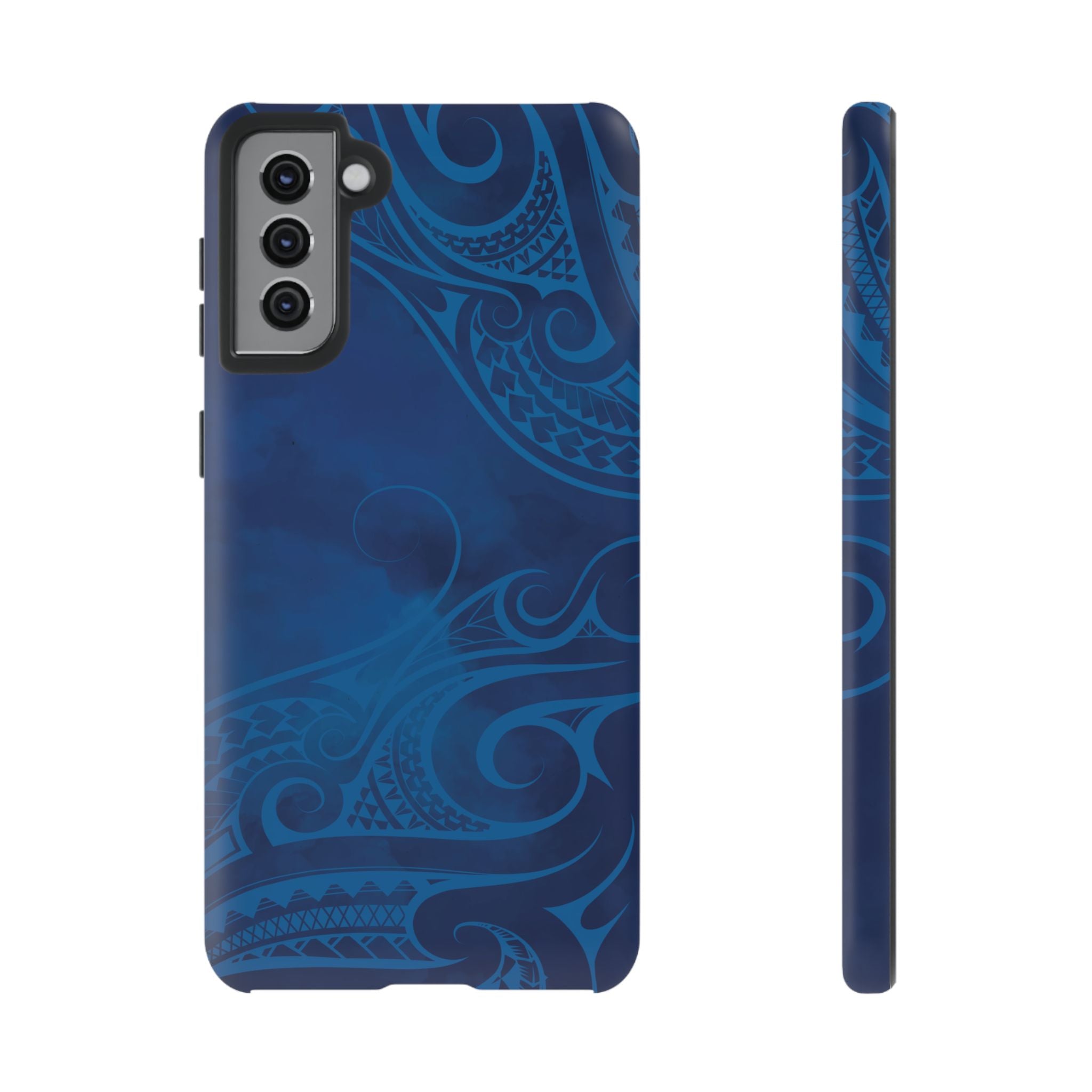 Kai Legacy Tough Samsung Galaxy Case Samsung Galaxy S21 Plus Matte - Hawaiian Ocean Blue Polynesian Tribal Design - The Local Banyan