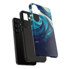 Woman holding Eternal Mana Tough Samsung Galaxy Case - Hawaiian Ocean Wave Polynesian Tribal Design - The Local Banyan