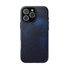 Woman holding Midnight Essence Tough iPhone Case - Hawaiian Midnight Navy Polynesian Tribal Design - The Local Banyan
