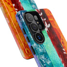 Island Vibes Tough Samsung Galaxy Case Detail View - Hawaiian Colorful Tropical Floral Design Close Up - The Local Banyan