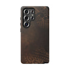 Woman holding Aloha Aina Tough Samsung Galaxy Case - Hawaiian Earth Tone Polynesian Tribal Design - The Local Banyan