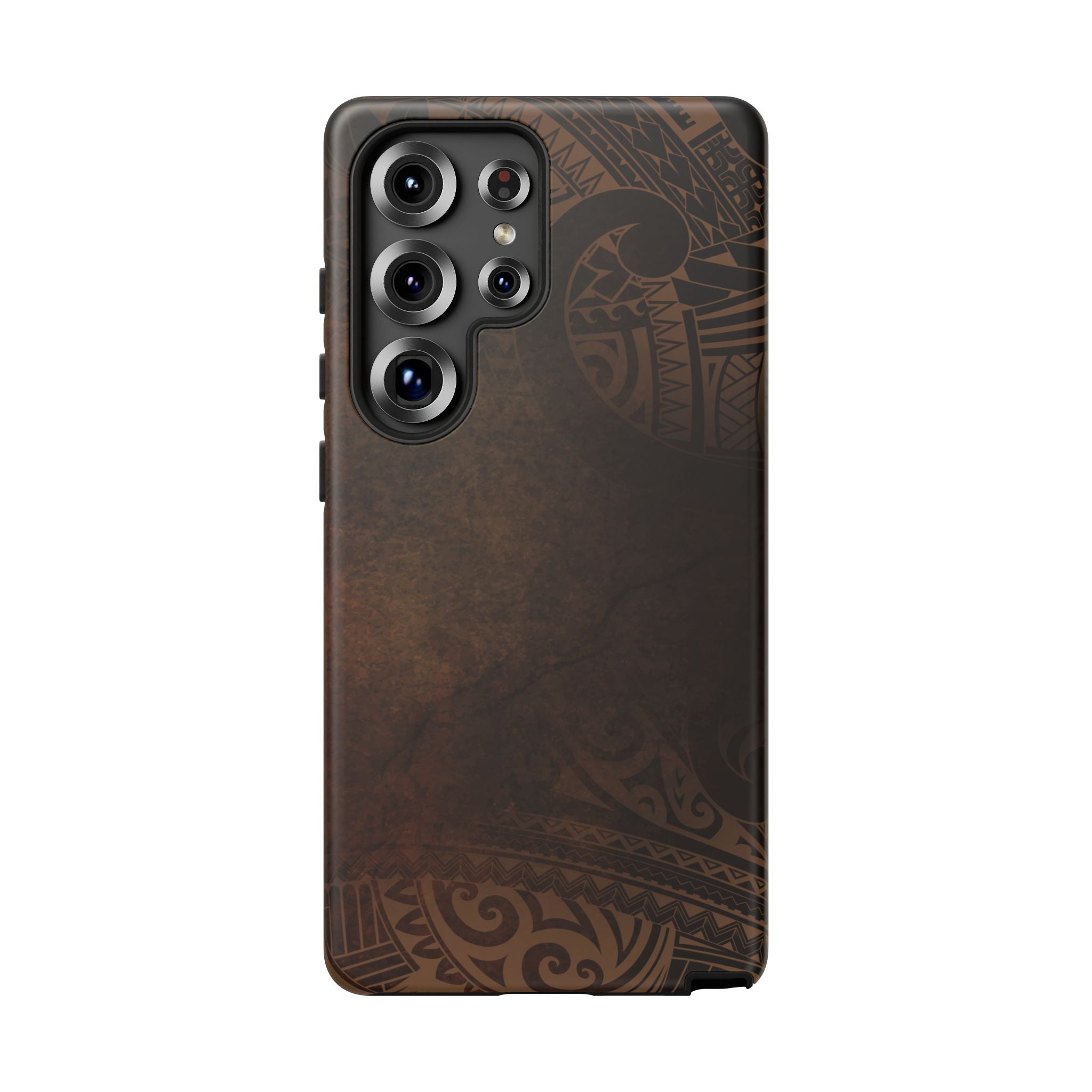 Woman holding Aloha Aina Tough Samsung Galaxy Case - Hawaiian Earth Tone Polynesian Tribal Design - The Local Banyan