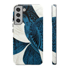 Hana Breeze Tough Samsung Galaxy Case Samsung Galaxy S22 Plus Glossy - Hawaiian Blue Plumeria Polynesian Botanical Design - The Local Banyan