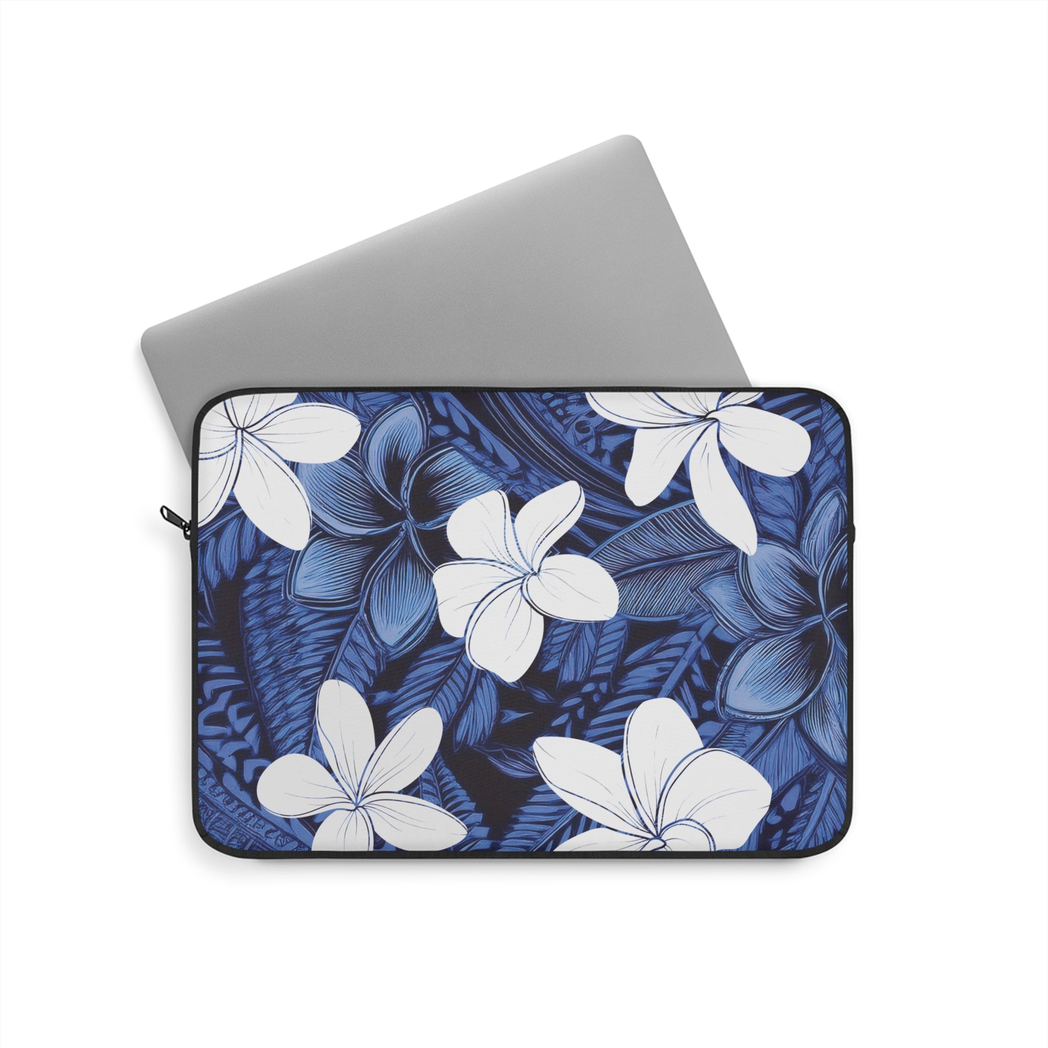 Eternal Blue Plumeria Laptop Sleeve Laptop Sleeve The Local Banyan