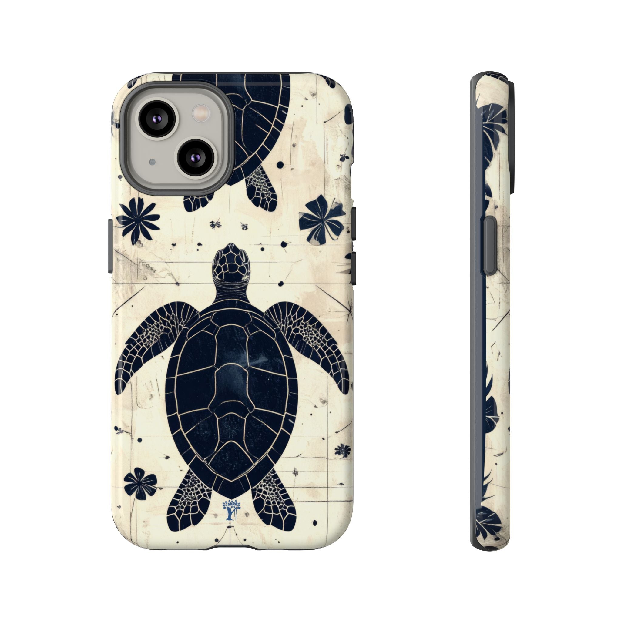 Tapa Keʻa Honu Tough Case for iPhone iPhone 14 Glossy The Local Banyan