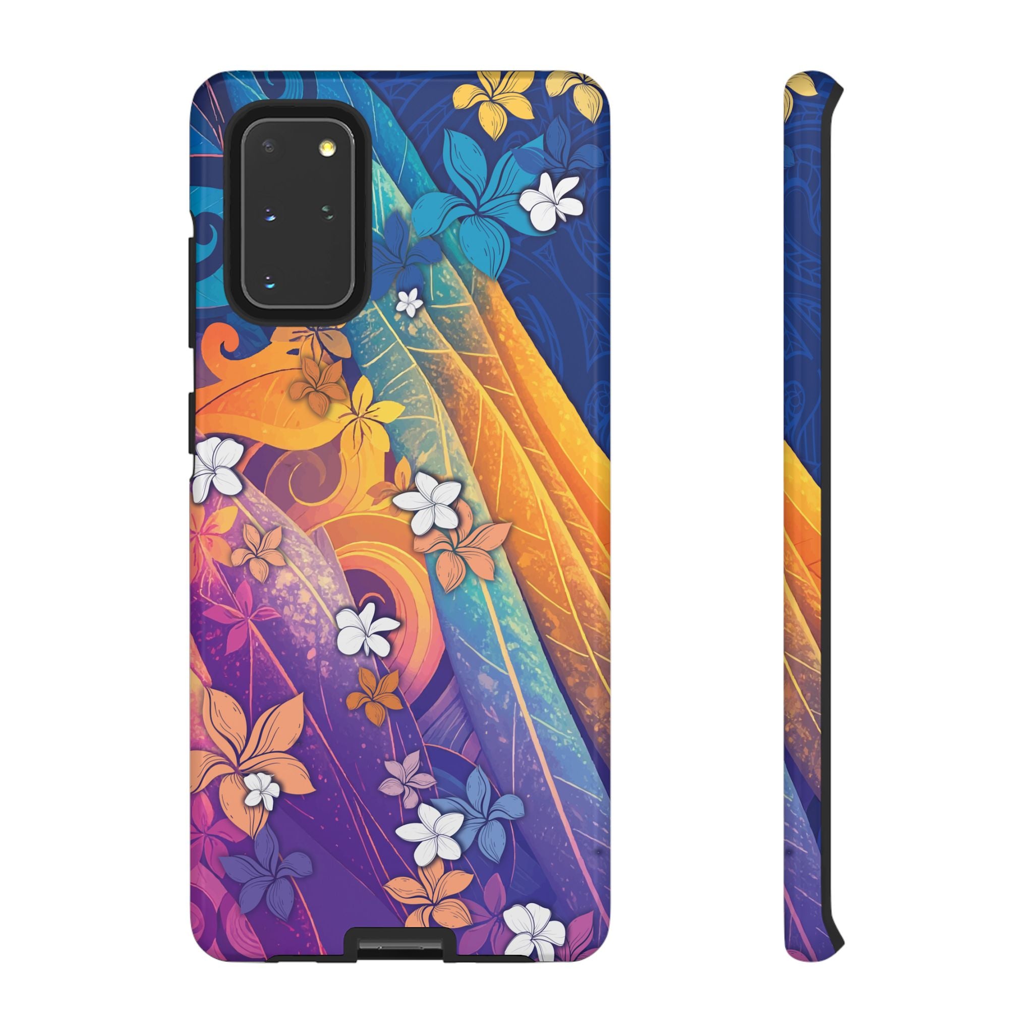 Mauna Sunrise Tough Samsung Galaxy Case Samsung Galaxy S20+ Glossy - Hawaiian Colorful Sunrise Plumeria Design - The Local Banyan
