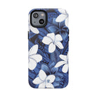 Eternal Blue Plumeria MagSafe Compatible Case for iPhone iPhone 14 Plus Matte The Local Banyan
