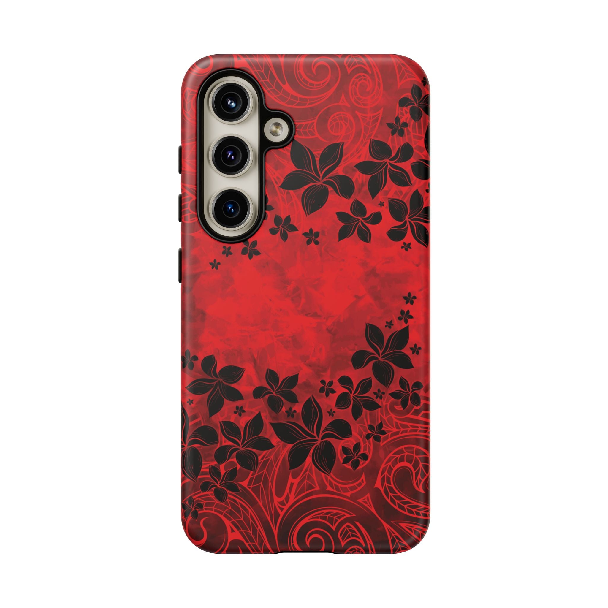 Keahi Pua Tough Samsung Galaxy Case Side View - Dual Layer Drop Protection Hawaiian Phone Case - The Local Banyan