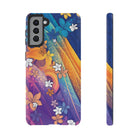 Mauna Sunrise Tough Samsung Galaxy Case Samsung Galaxy S21 Plus Matte - Hawaiian Colorful Sunrise Plumeria Design - The Local Banyan