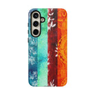 Woman holding Island Vibes Tough Samsung Galaxy Case - Hawaiian Colorful Tropical Floral Design - The Local Banyan