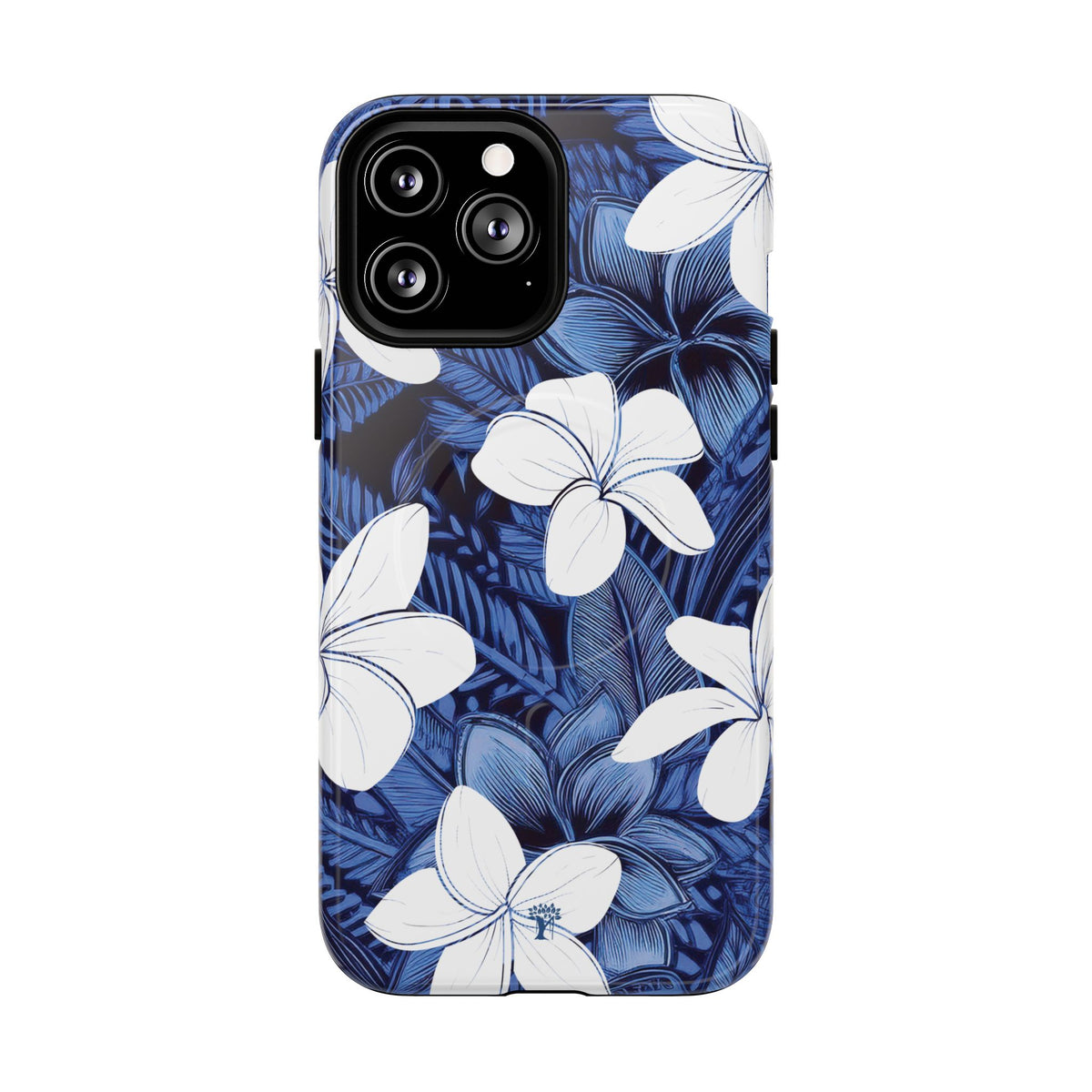 Eternal Blue Plumeria MagSafe Compatible Case for iPhone iPhone 13 Pro Max Glossy The Local Banyan