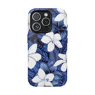 Eternal Blue Plumeria MagSafe Compatible Case for iPhone iPhone 15 Pro Glossy The Local Banyan
